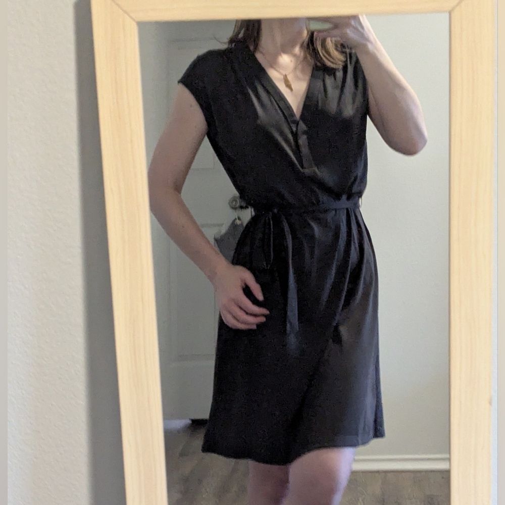 Chic Black Midi Wrap Dress